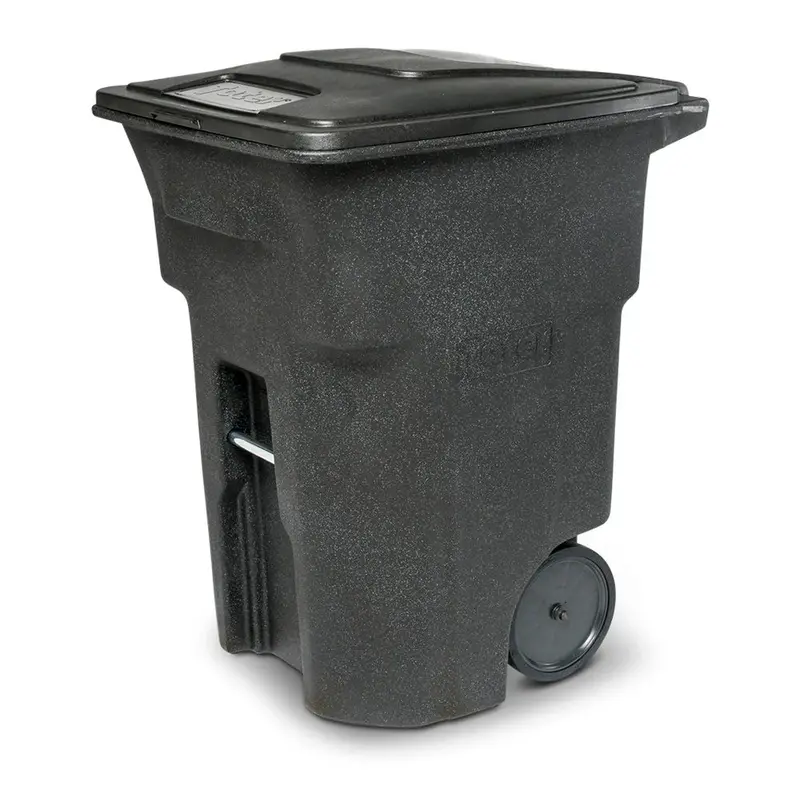 96-Gallon Heavy-Duty Trash Can with Quiet-Roll Wheels and Secure Lid