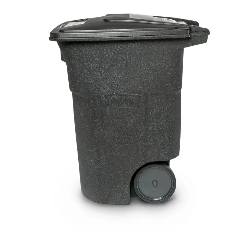 96-Gallon Heavy-Duty Trash Can with Quiet-Roll Wheels and Secure Lid