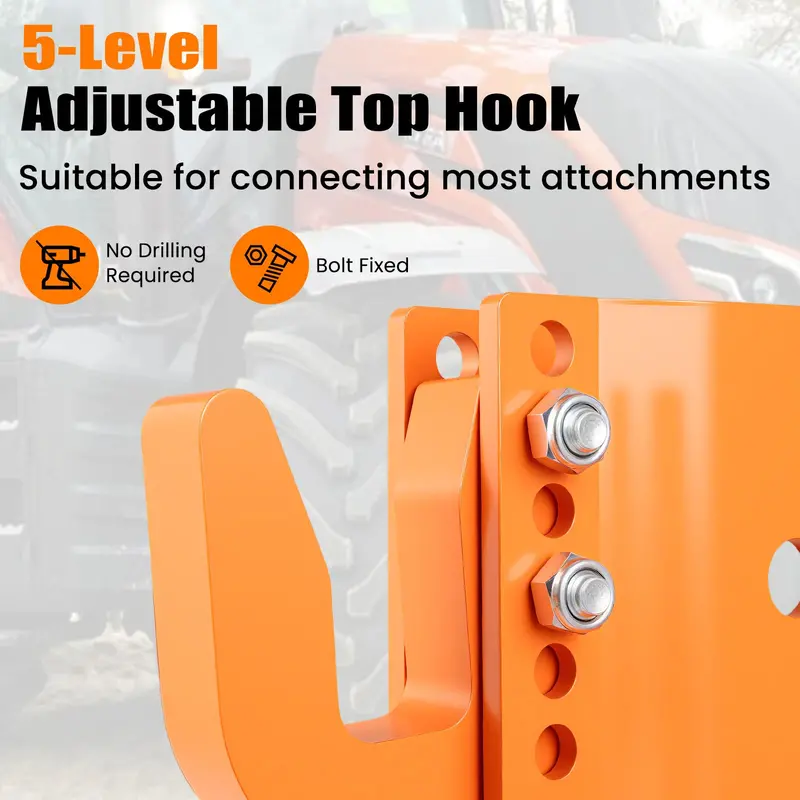 Adjustable 3-Point Quick Hitch – 3000 lb Towing Capacity with 5-Position Height Settings