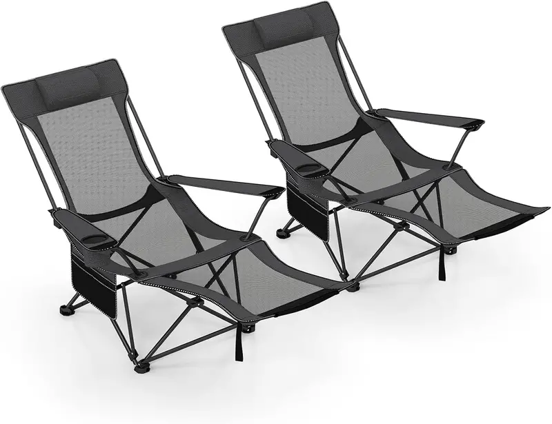 Adjustable 4-Position Folding Beach Chair with Carry Bag & 330-Pound Rating