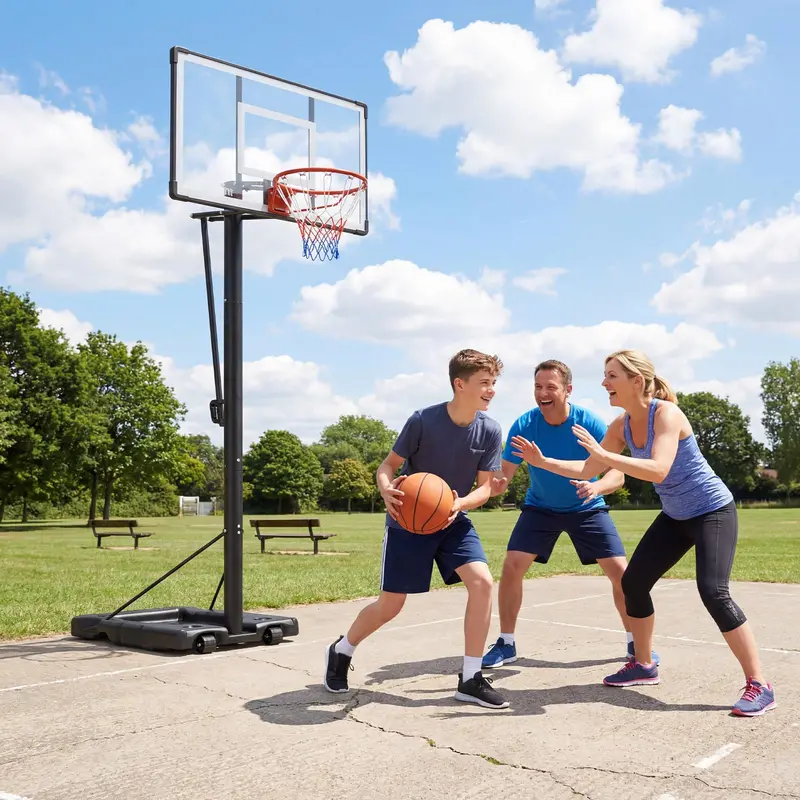 Adjustable 5.6–10-Foot Portable Basketball Hoop System for Driveway or Backyard Play