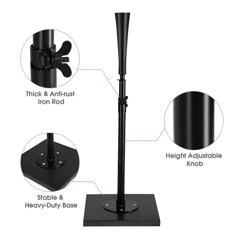 Adjustable Baseball Batting Tee – Heavy-Duty Softball Hitting Trainer for Practice