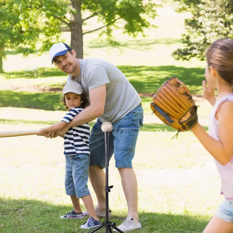 Adjustable Baseball & Softball Batting Tee on Stable Tripod Base for Home Training 2