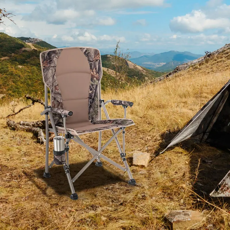 Adjustable Camouflage Hunting Chair with Back Support and Compact Carry Design 2