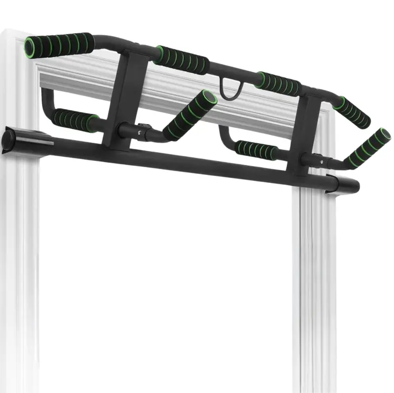Adjustable Doorway or Floor-Mounted Pull-Up Bar with Multi-Grip Configurations 2