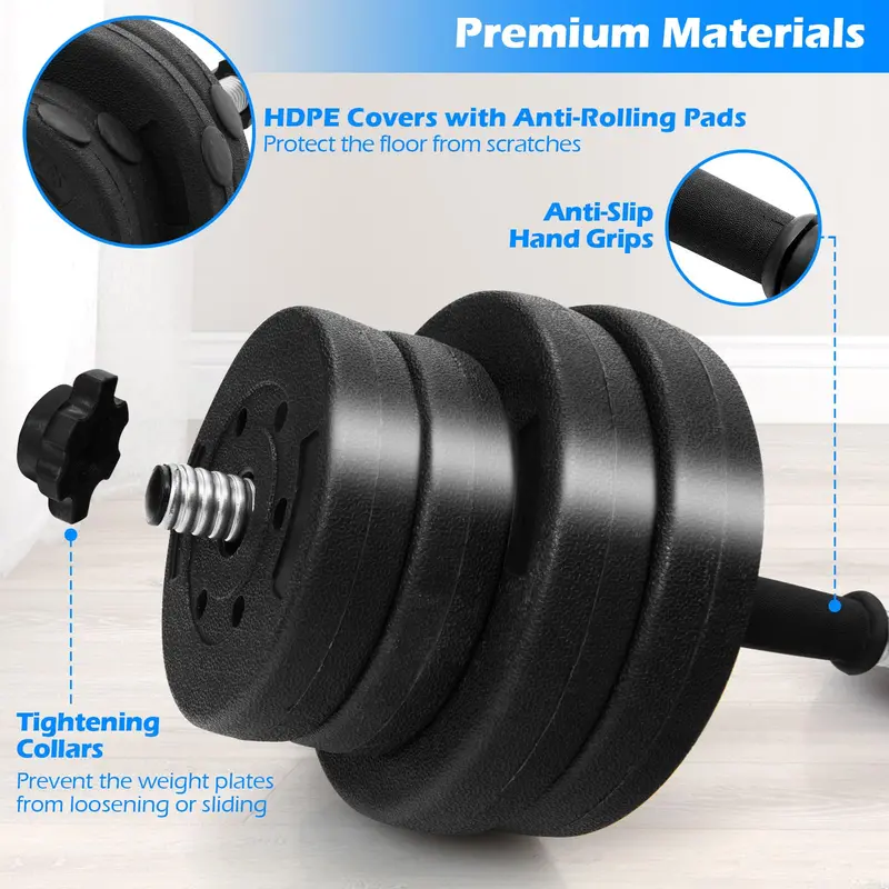 Adjustable Dumbbell Set – 66-Pound Fitness Kit with Interchangeable Weight Plates & Ergonomic Handle