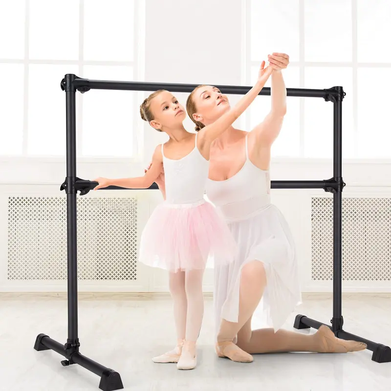 Adjustable Freestanding Double Ballet Barre with Height Range from 7 to 46 Inches 2