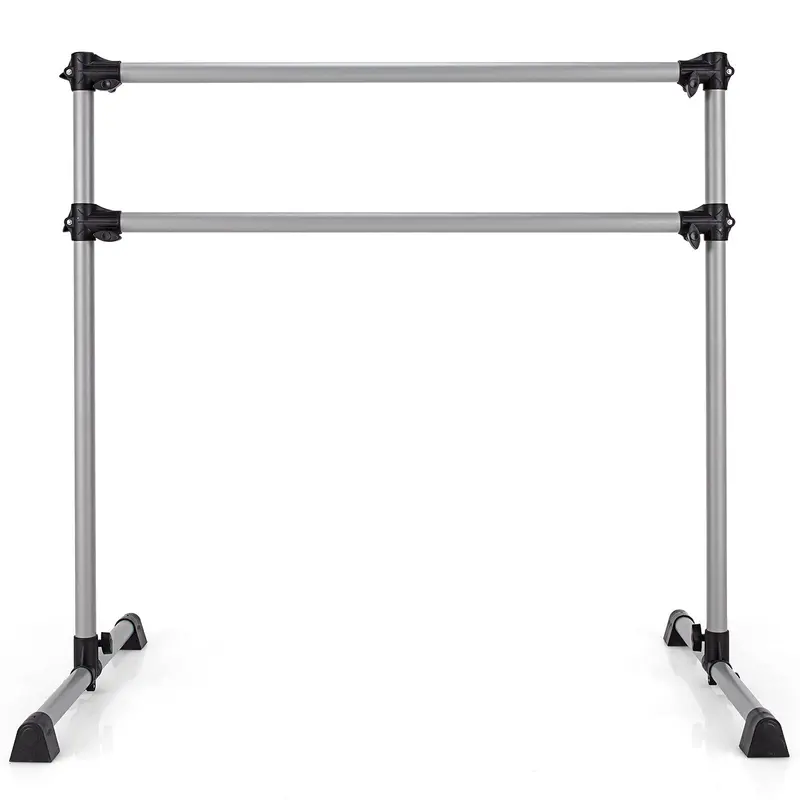 Adjustable Freestanding Double Ballet Barre with Height Range from 7 to 46 Inches