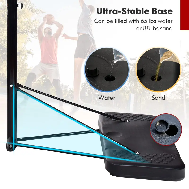 Adjustable Outdoor Basketball Hoop – Height-Variable Stand (6.5–10 FT) with Mobility Wheels