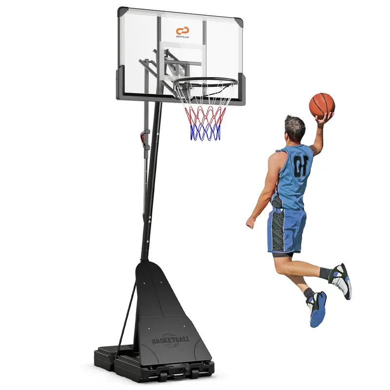 Adjustable Outdoor Basketball Hoop — Height-Variable System (4.9–10 ft) with 44-Inch Polycarbonate Backboard