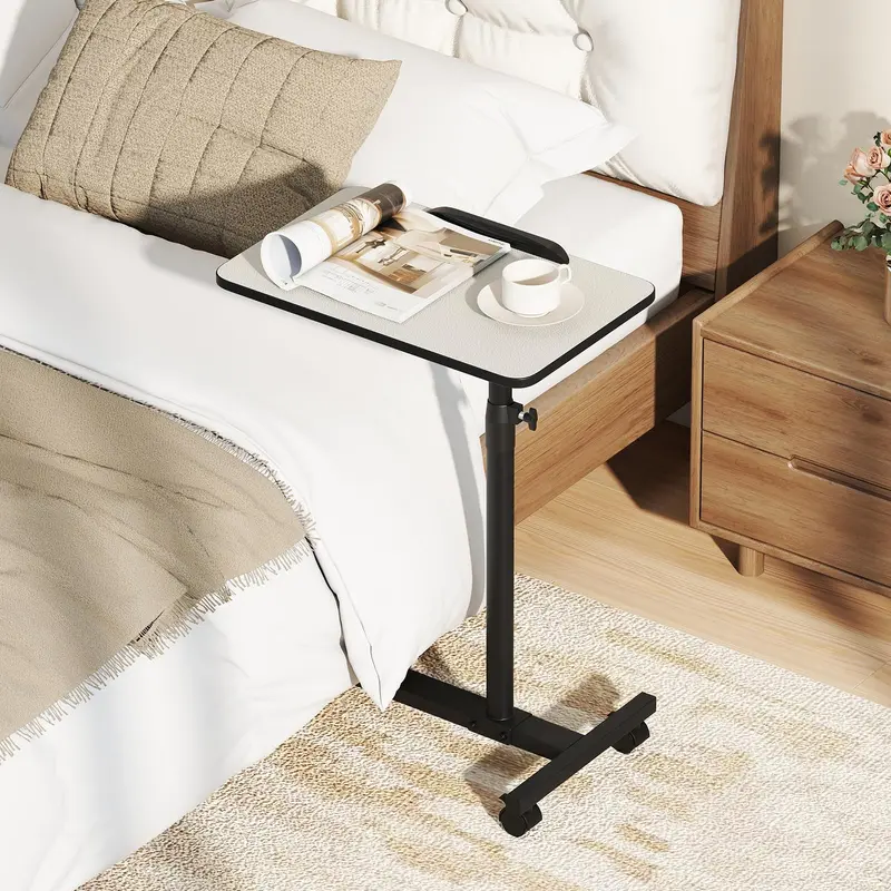 Adjustable Overbed Table for Medical Use – Hospital-Grade Bedside Tray with Height Control 2