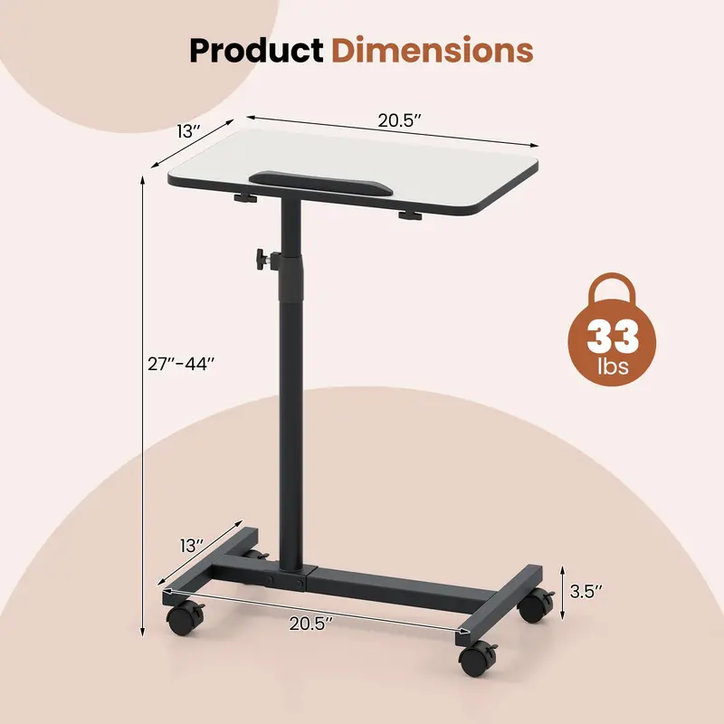 Adjustable Overbed Table for Medical Use – Hospital-Grade Bedside Tray with Height Control