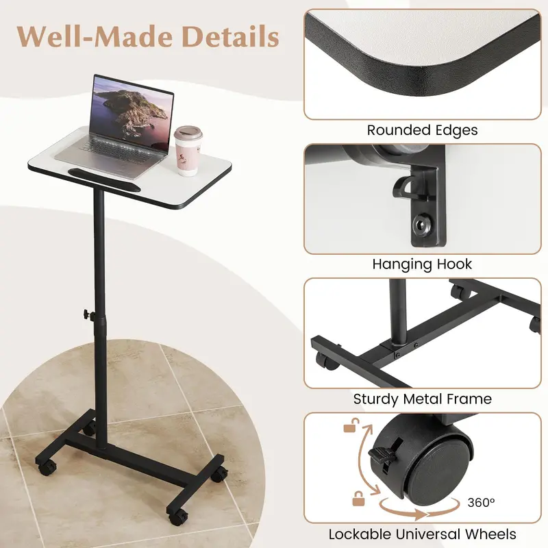 Adjustable Overbed Table for Medical Use – Hospital-Grade Bedside Tray with Height Control