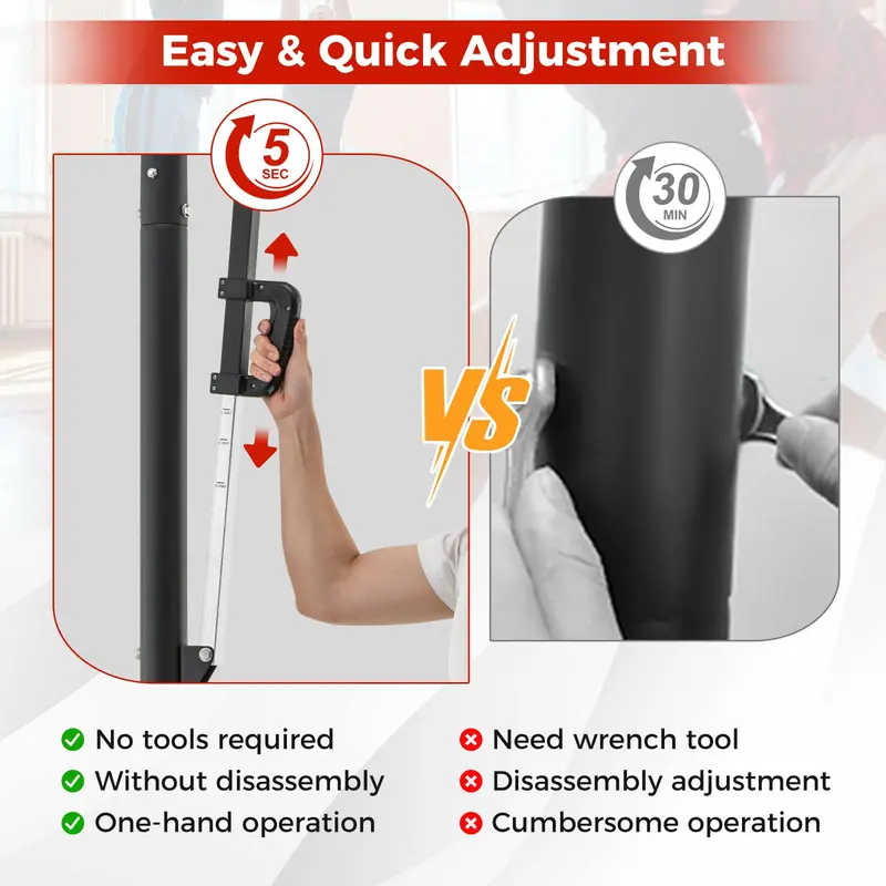 Adjustable Portable Outdoor Basketball Hoop System – 7.9 to 10 FT Height, 44" Shatterproof Backboard