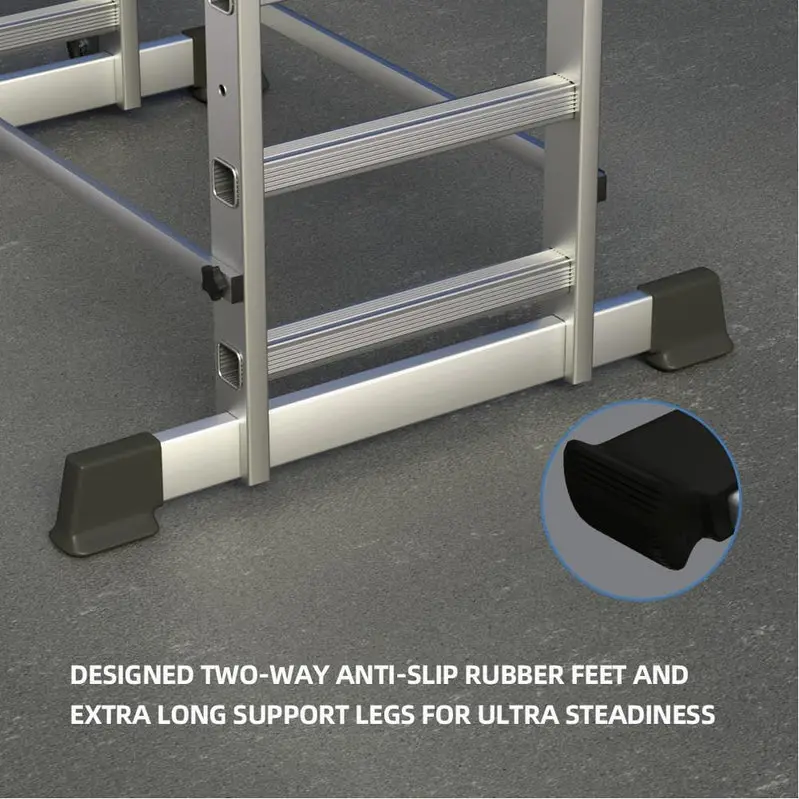 Adjustable Rolling Scaffolding Tower – Foldable Work Platform with 330 lb Load Capacity