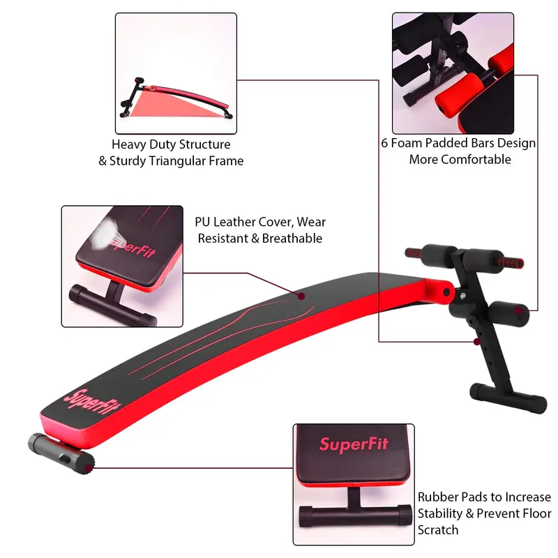 Adjustable Sit-Up Bench – Slant Abdominal Workout Bench for Core Training