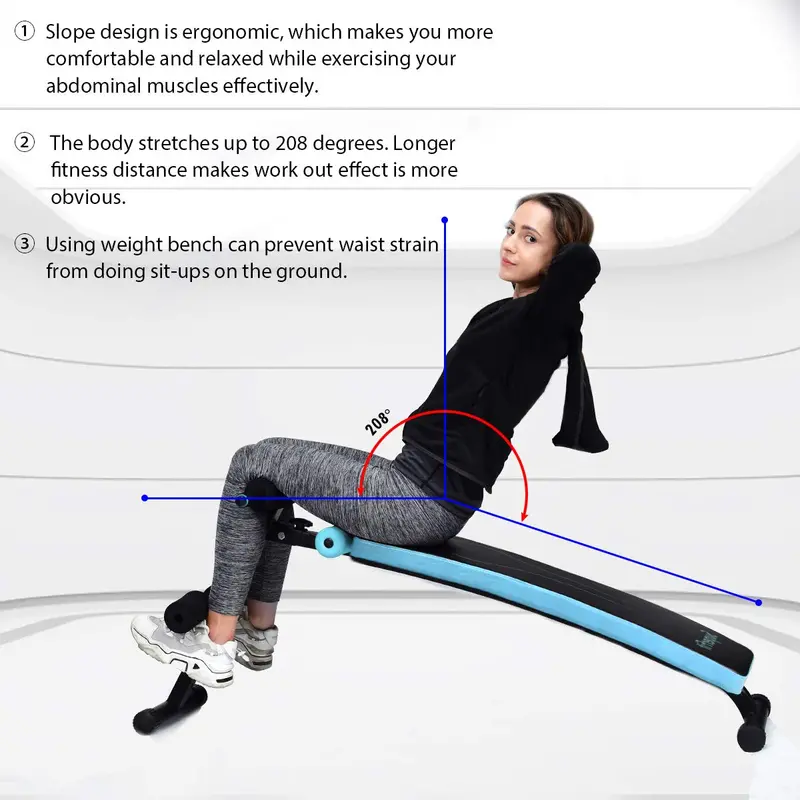Adjustable Sit-Up Bench – Slant Abdominal Workout Bench for Core Training