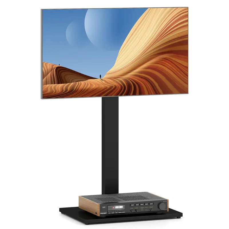 Adjustable Tabletop TV Stand — Height-Tunable Base with AV Shelf for 32–70" Displays