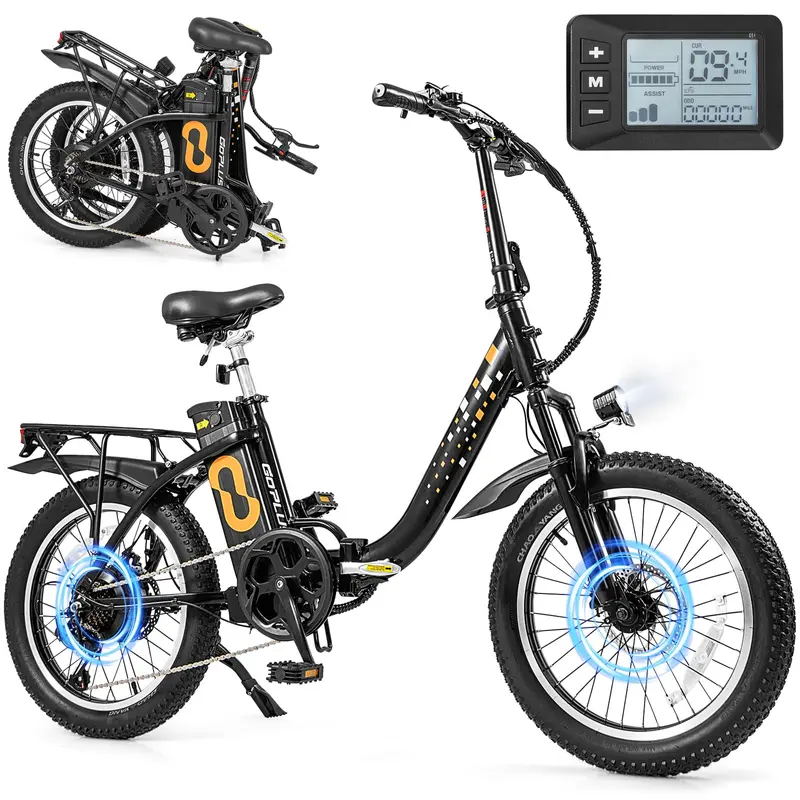 Adult Folding Electric Bike – 20" Fat-Tire Ebike with 750W Brushless Motor (850W Peak)