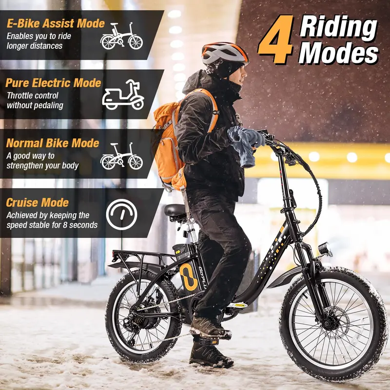 Adult Folding Electric Bike – 20" Fat-Tire Ebike with 750W Brushless Motor (850W Peak) 2