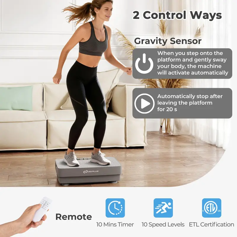 Advanced Vibration Training Machine – Gravity-Sensing Platform with Wireless Remote Operation