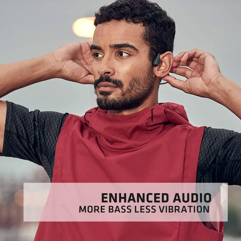 AfterShokz Aeropex Bone Conduction Headphones – Open-Ear Wireless Design with Sport Belt (Cosmic Black)