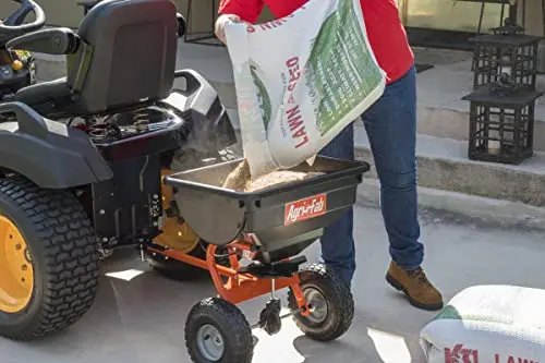 Agri-Fab 85-Lb. Tow-Behind Broadcast Spreader – Adjustable Spread Pattern for Lawns & Landscapes