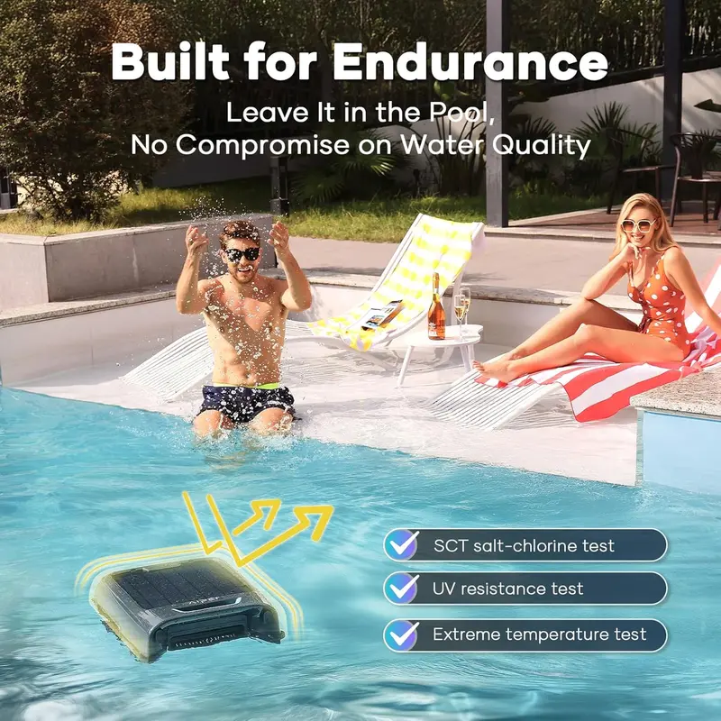 AIPER Surfer S2 Solar-Powered Pool Skimmer – APP-Controlled, 24/7 Auto-Cleaning, Dual Charging, Smart Obstacle Avoidance for All Pool Types