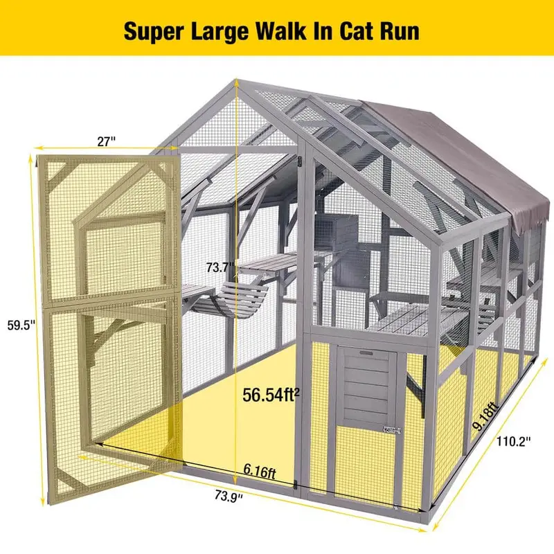 aivituvin Large Outdoor Cat Enclosure – Secure Run for Felines