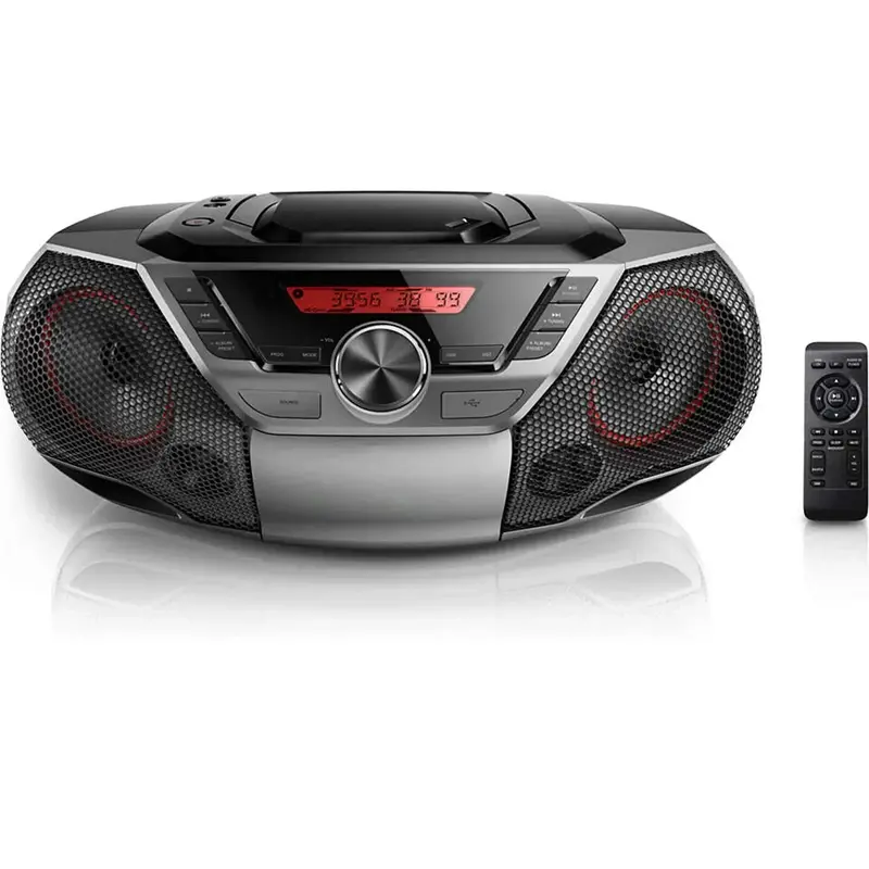 All-in-One Bluetooth CD Player with Cassette Deck and Stereo Boombox Sound