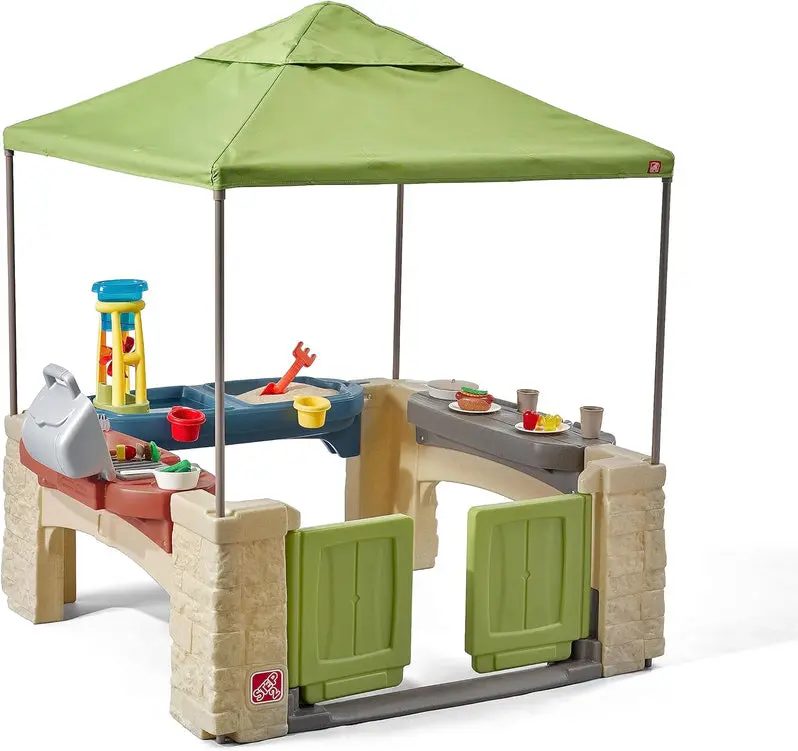 All-in-One Canopy Play Patio with Integrated Kitchen Play Area