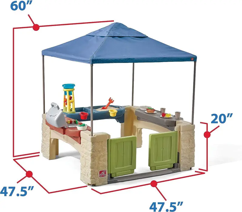 All-in-One Canopy Play Patio with Integrated Kitchen Play Area