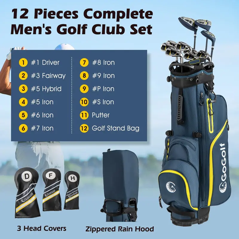 All-in-One Golf Set for Men – 12-Piece Right-Handed Club Kit with Carry Bag 2