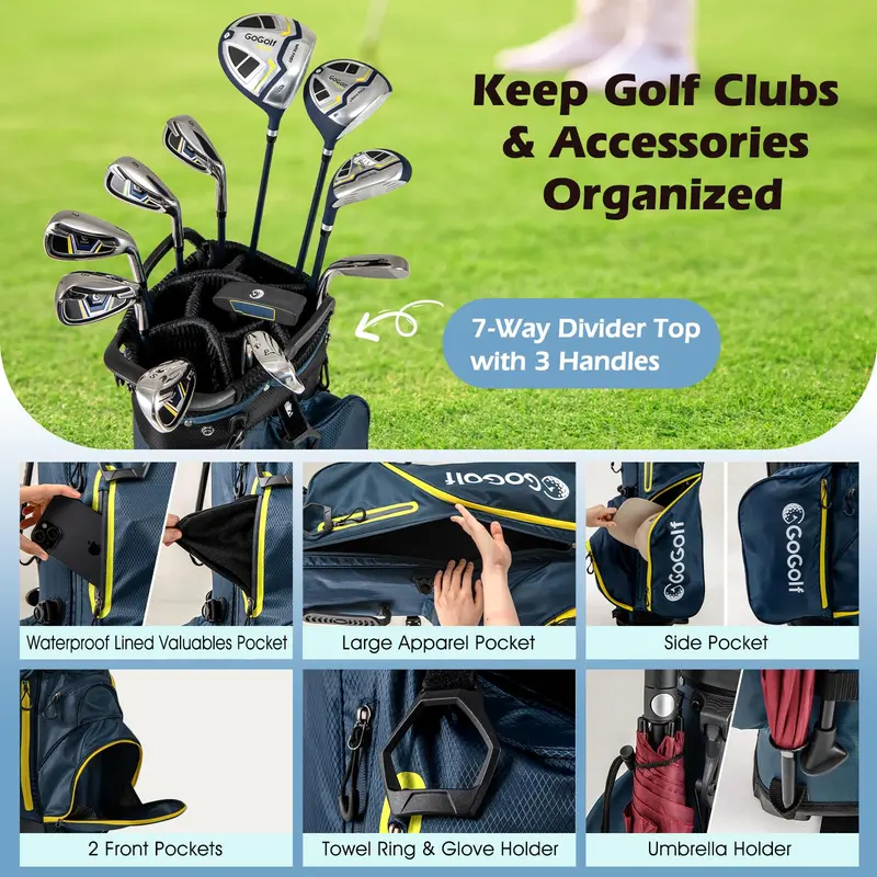 All-in-One Golf Set for Men – 12-Piece Right-Handed Club Kit with Carry Bag