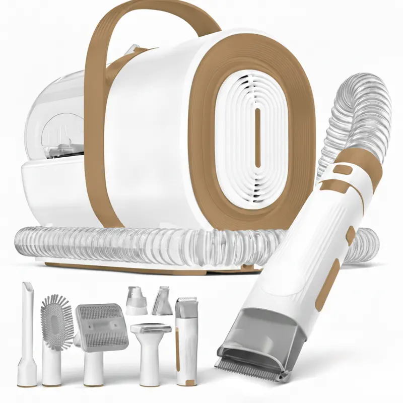 All-in-One Grooming Vacuum Kit Featuring Clippers, Nail Grinder, and Hair Collection Tools