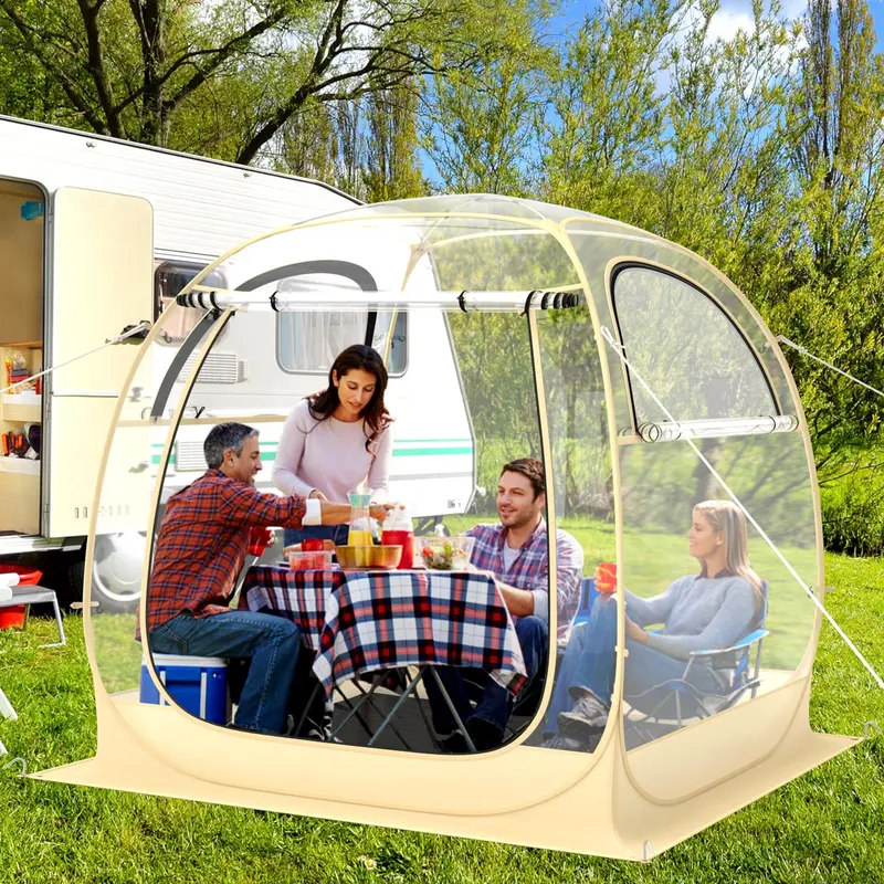 All-in-One Pop-Up Sports Tent – 4.2 ft x 4.2 ft Weatherproof Pod with Stakes, Sandbag, Floor Mat & Wind Rope 2