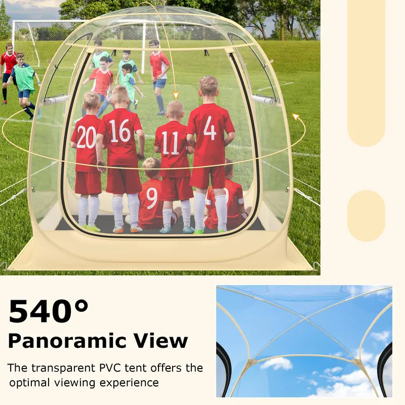 All-in-One Pop-Up Sports Tent – 4.2 ft x 4.2 ft Weatherproof Pod with Stakes, Sandbag, Floor Mat & Wind Rope