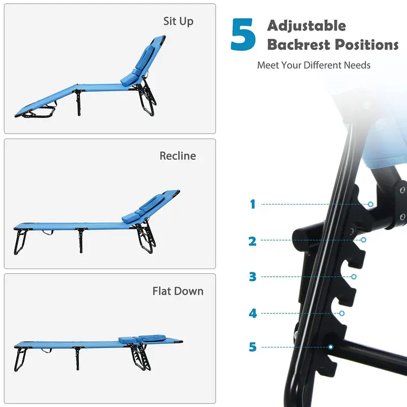 All-Terrain Folding Lounge Chair – Ideal for Beaches, Poolsides, Balconies & Patios