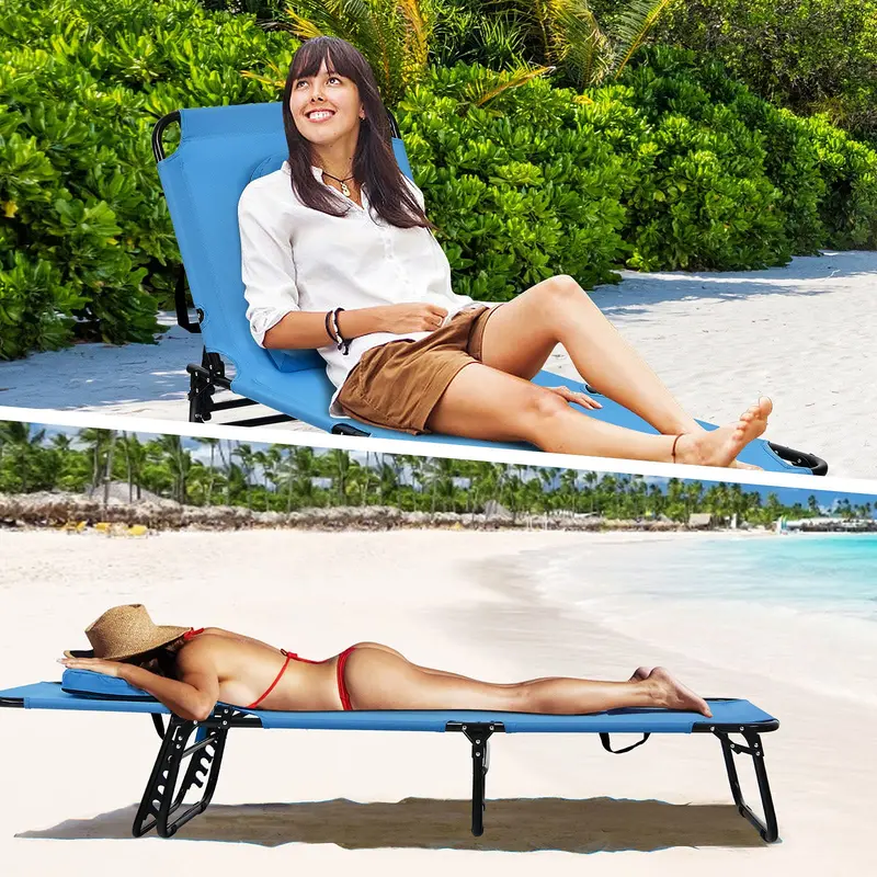 All-Terrain Folding Lounge Chair – Ideal for Beaches, Poolsides, Balconies & Patios