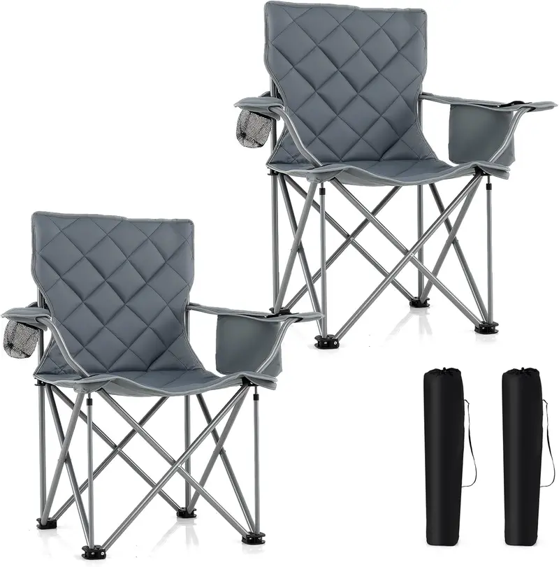 All-Terrain Outdoor Folding Chair – 500 lb Capacity with Built-In Cooler Pouch & Cup Holder