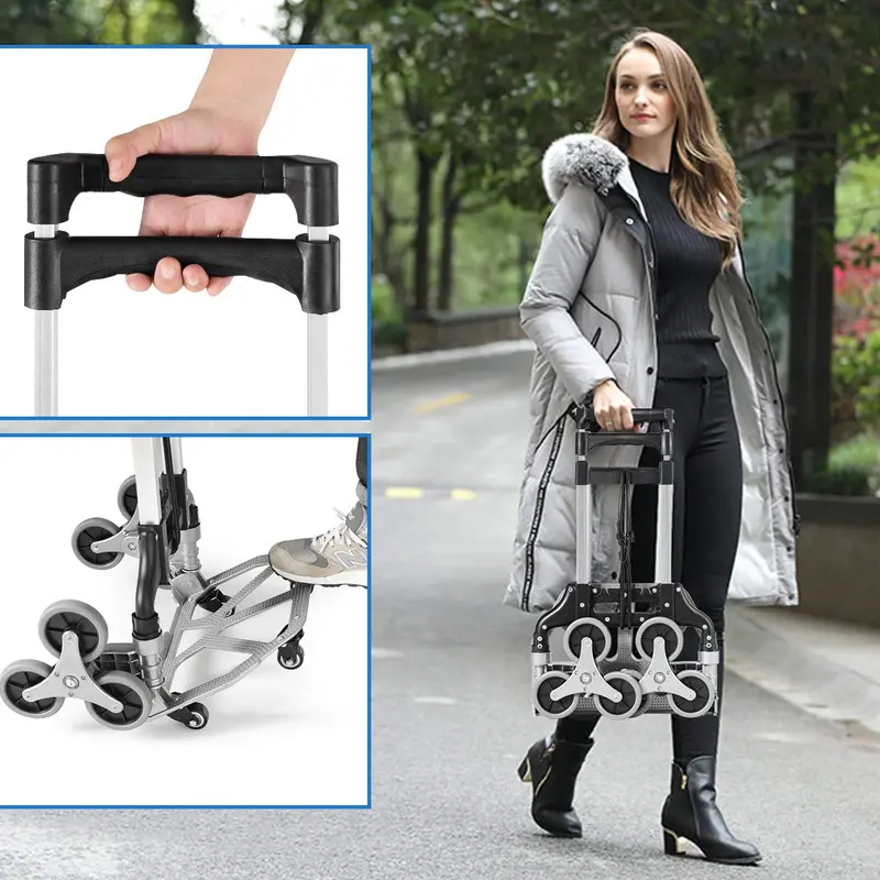 All-Terrain Stair-Climbing Hand Truck with Bungee Strap, Reinforced Frame & Six Wheels 2