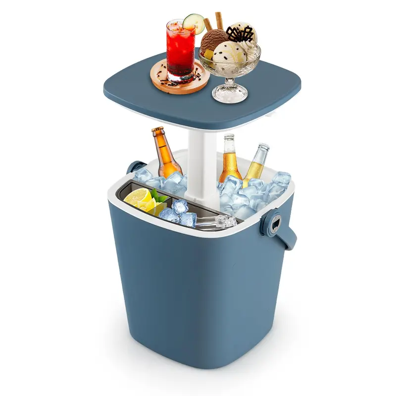 All-Weather Cooler Table – Portable 4-Gallon Beverage Chiller with Integrated Handle