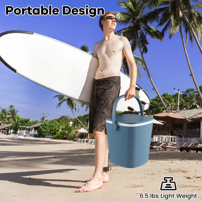 All-Weather Cooler Table – Portable 4-Gallon Beverage Chiller with Integrated Handle