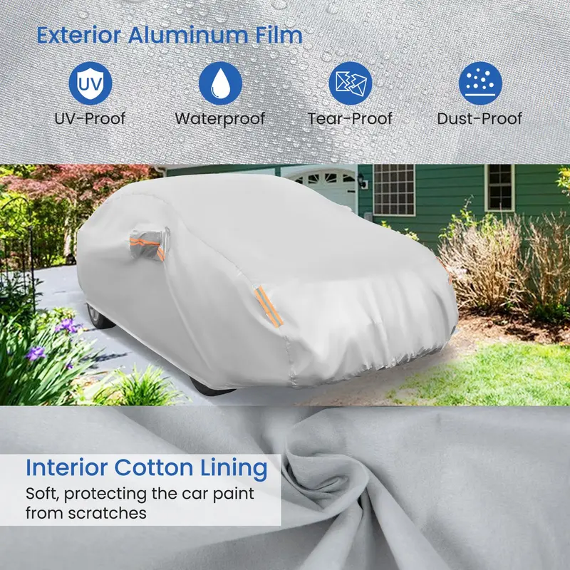 All-Weather Sedan Car Cover – 193-Inch UV-Resistant, Rainproof Fit for Chevrolet, Ford & Nissan 2