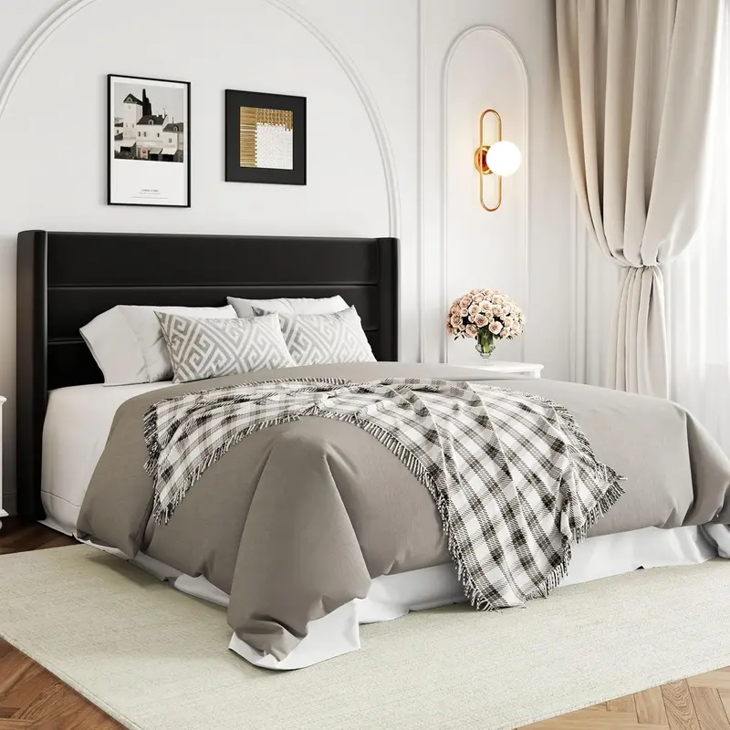 Allewie Queen Hydraulic Lift Storage Bed – Modern Upholstered Frame with Wingback Headboard & Quiet-Lift Mechanism