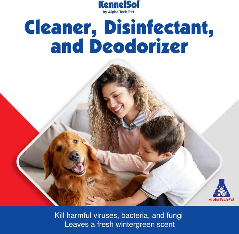 Alpha Tech Pet 1-Step Kennel Cleaner – EPA-Registered Concentrated Disinfectant & Deodorizer | Kills Bacteria & Viruses | 5-Gallon Container