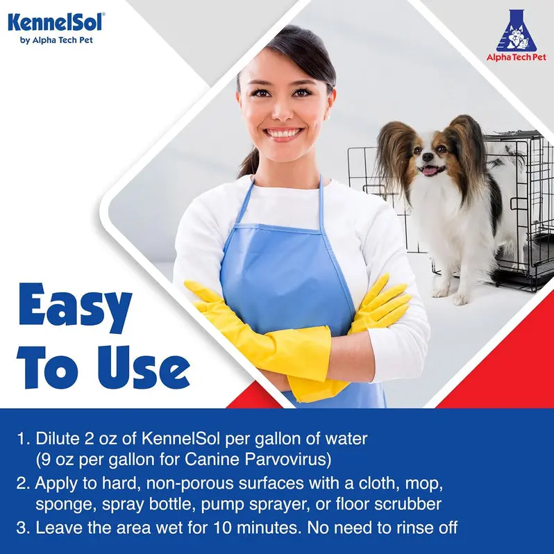 Alpha Tech Pet 1-Step Kennel Cleaner – EPA-Registered Concentrated Disinfectant & Deodorizer | Kills Bacteria & Viruses | 5-Gallon Container