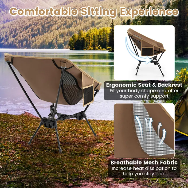 Aluminum Backpacking Chair: Lightweight, Foldable, and Rated for 330 Pounds