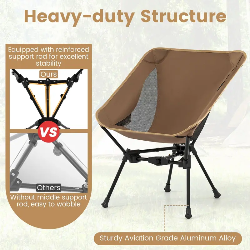 Aluminum Backpacking Chair: Lightweight, Foldable, and Rated for 330 Pounds