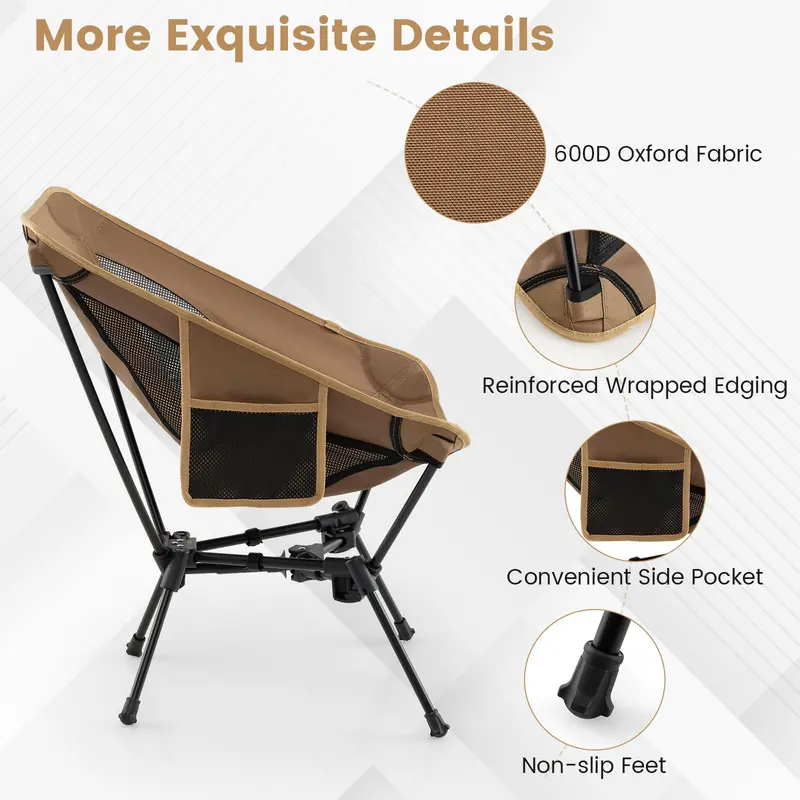 Aluminum Backpacking Chair: Lightweight, Foldable, and Rated for 330 Pounds